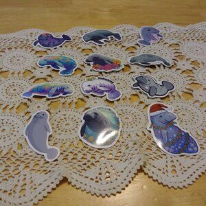 Manatee Stickers for cellphone, hydroflask, computer, locker, crafts, scrapbook